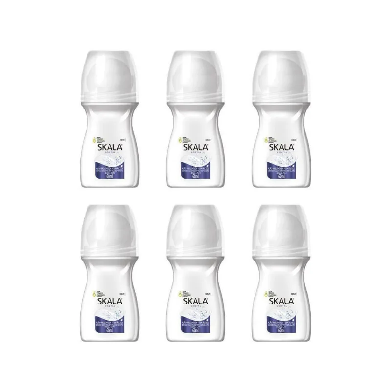 Desodorante Roll-On Skala 60Ml Feminino Cristal - Kit 6Un