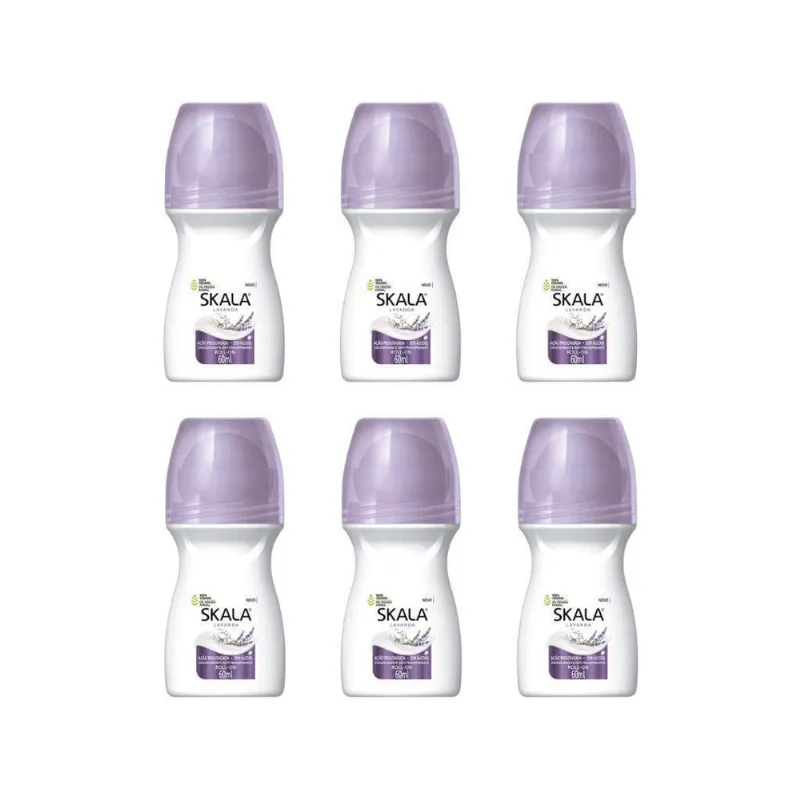 Desodorante Roll-On Skala 60Ml Feminino Lavanda - Kit 6Un