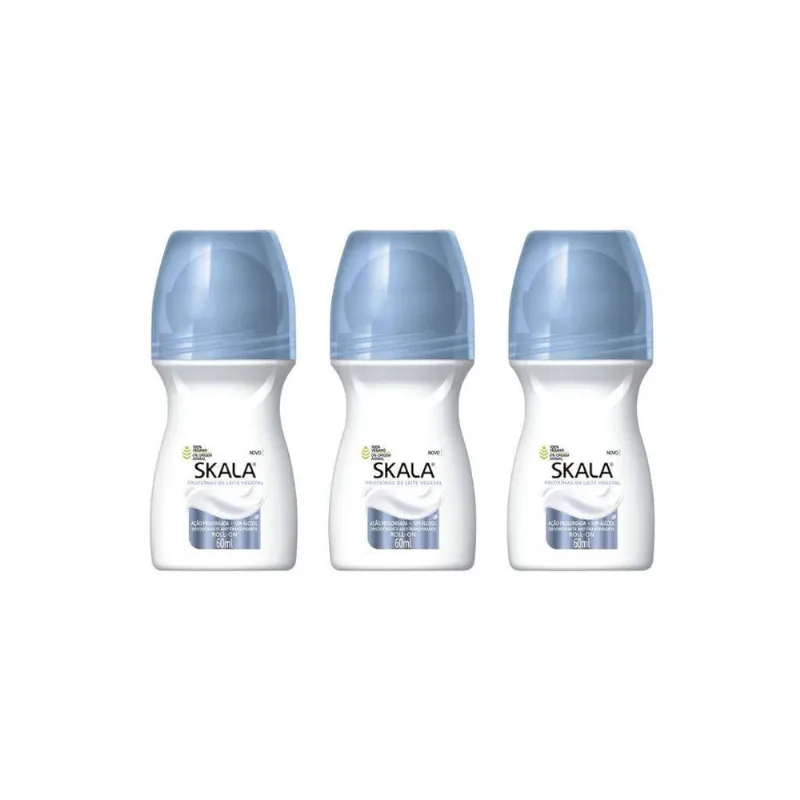 Desodorante Roll-On Skala 60Ml Fem Proteinas Do Leite - 3Un