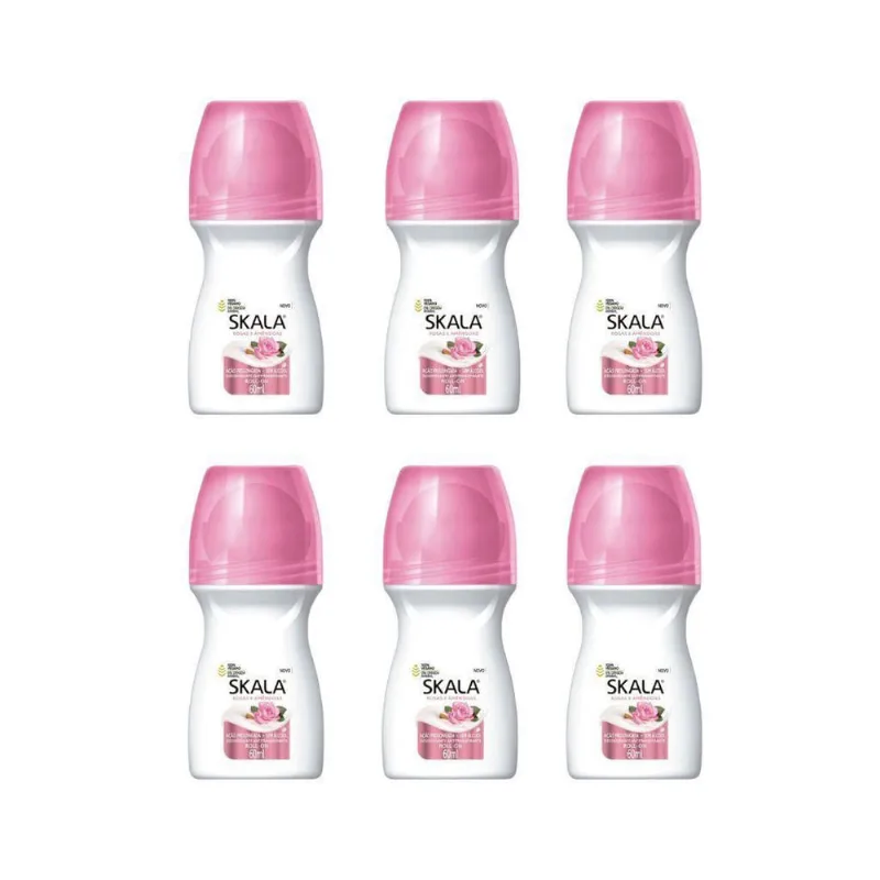 Desodorante Roll-On Skala 60Ml Feminino Rosas - Kit Com 6Un