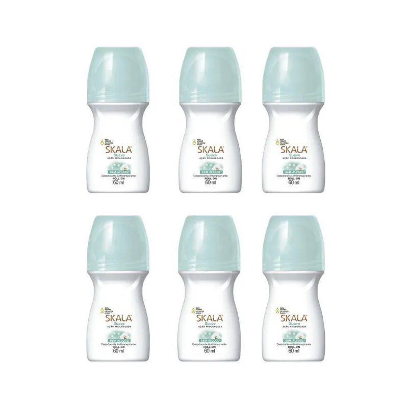Desodorante Roll-On Skala 60Ml Feminino Suave - Kit C/6Un