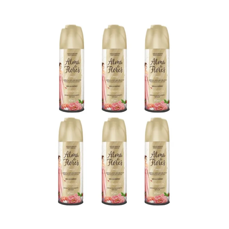 Desodorante Spray Alma de Flores Ess Flores Brancas 90ml-6un