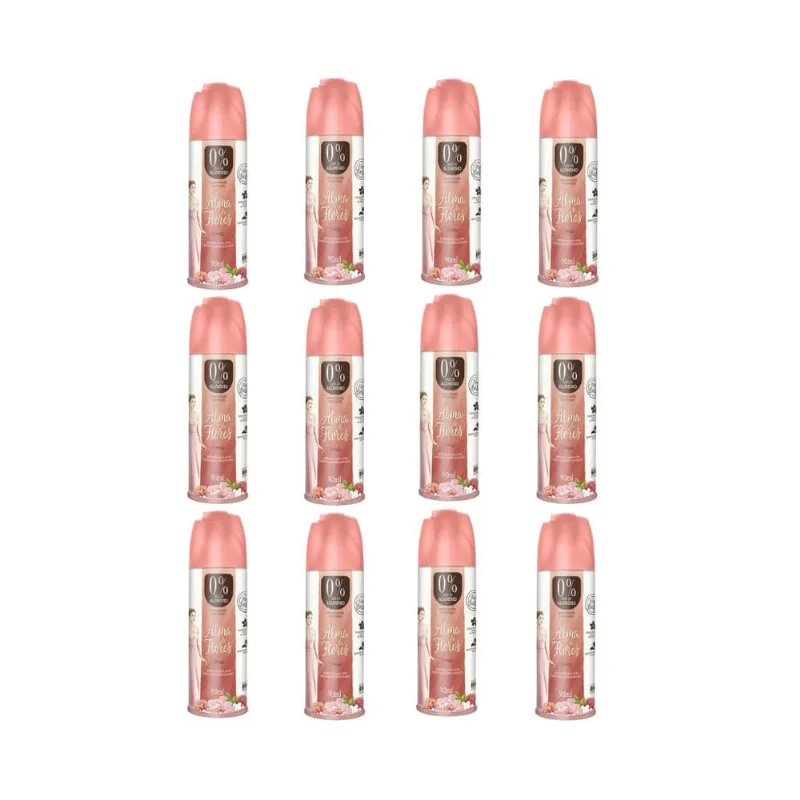 Desodorante Spray Alma de Flores Floral Rose 90ml - kit 12un