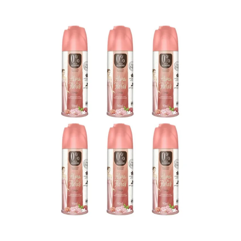 Desodorante Spray Alma de Flores Floral Rose 90ml - Kit 6un