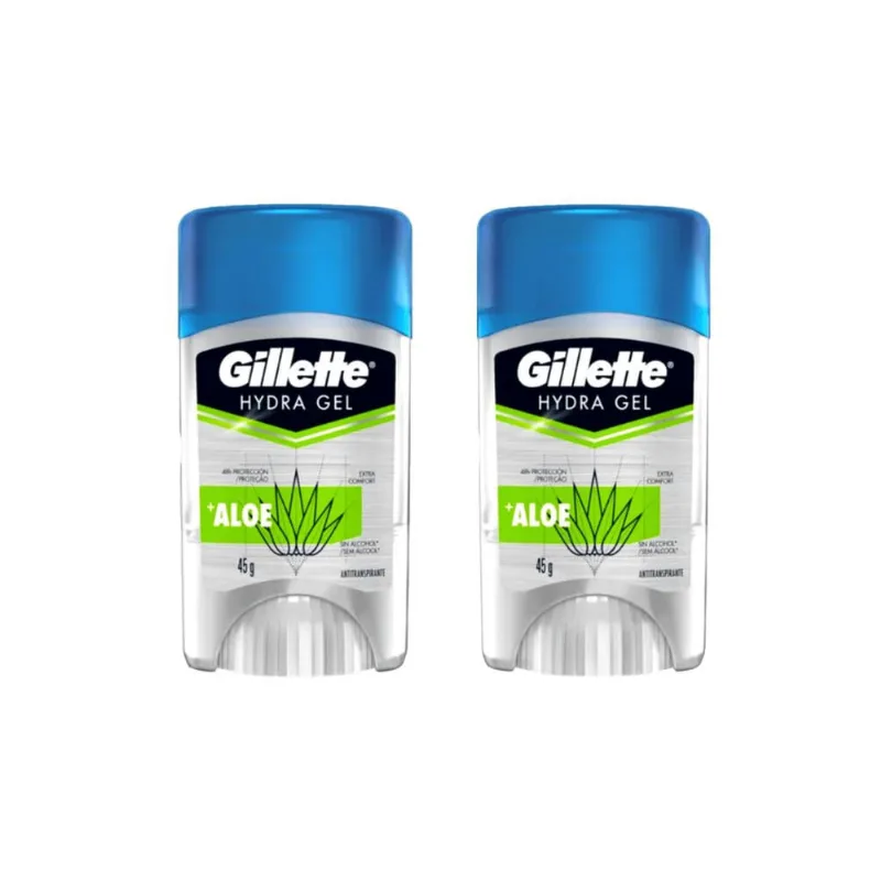 Desodorante Stick Gillette Clear Gel Aloe 45g - Kit C/2un