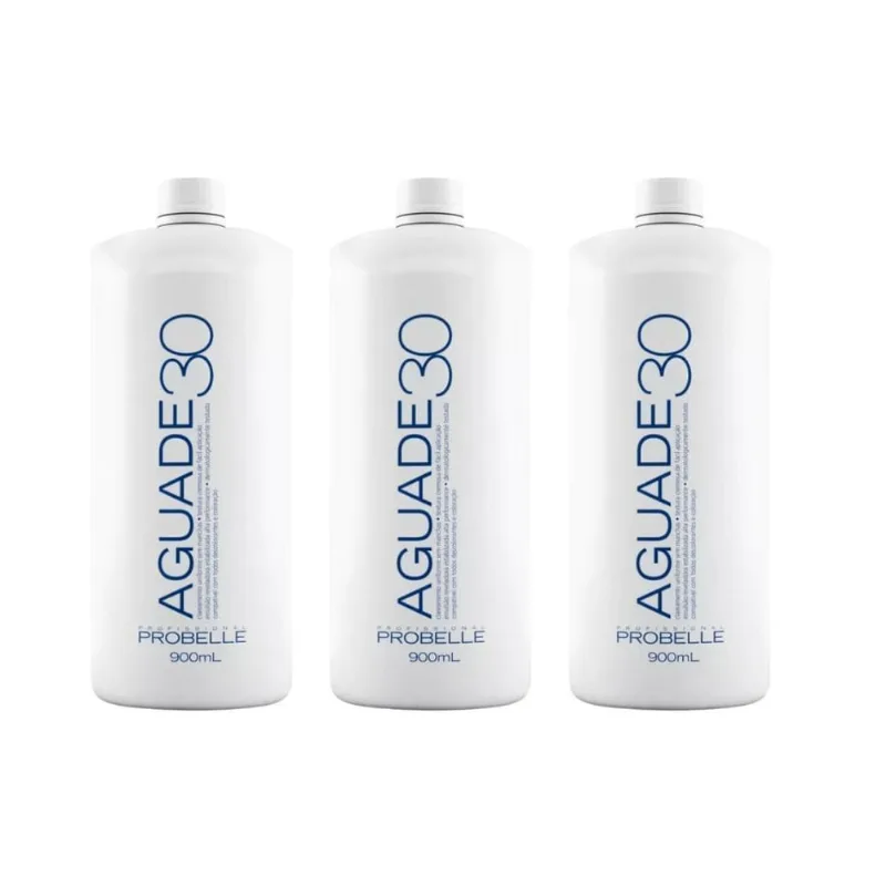 Agua Oxigenada Probelle 900Ml 30Vol Cremosa - Kit Com 3Un
