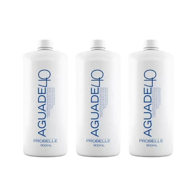 Agua Oxigenada Probelle 900Ml 40Vol Cremosa - Kit Com 3Un