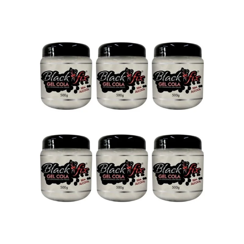 Gel Cola Black Fix 500G Tampa Rosca-Kit C/6Un