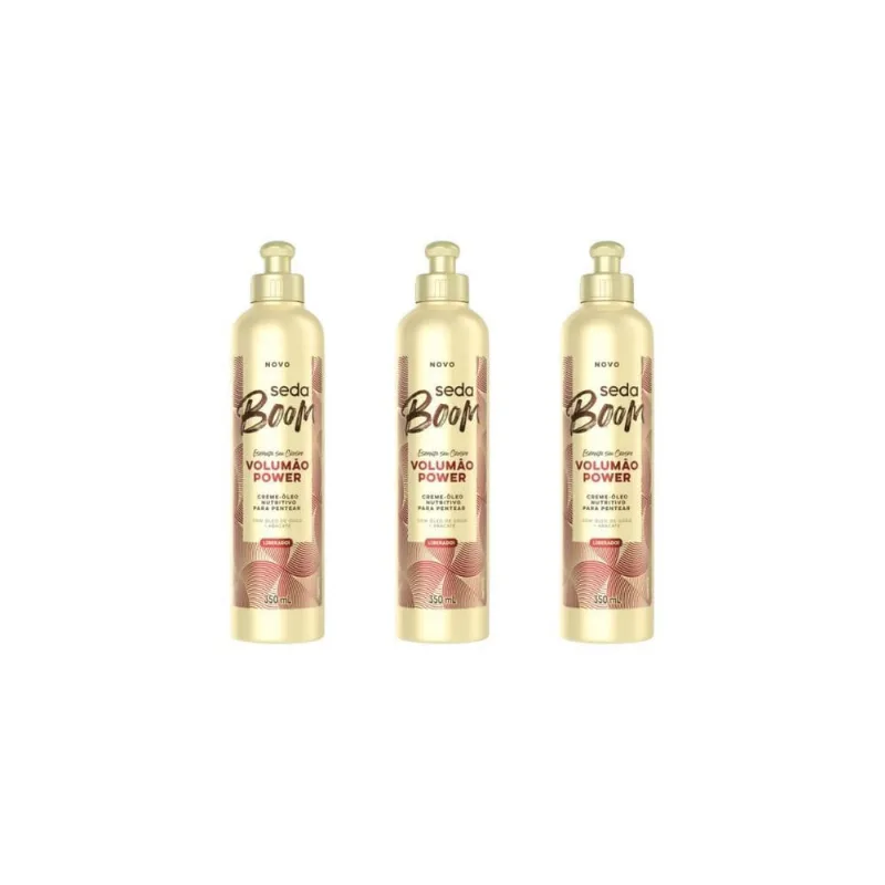Creme Para Pentear Seda Boom Volumao Power 350Ml-Kit C/3Un