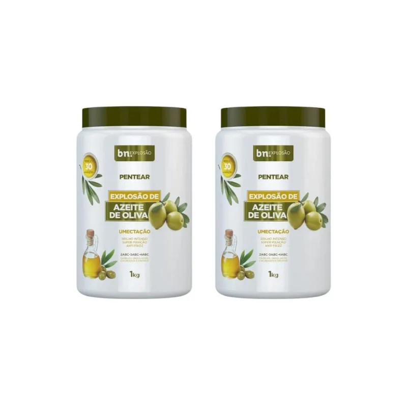 Creme Para Pentear Beleza Natural 1Kg Explosao Azeite-2Un