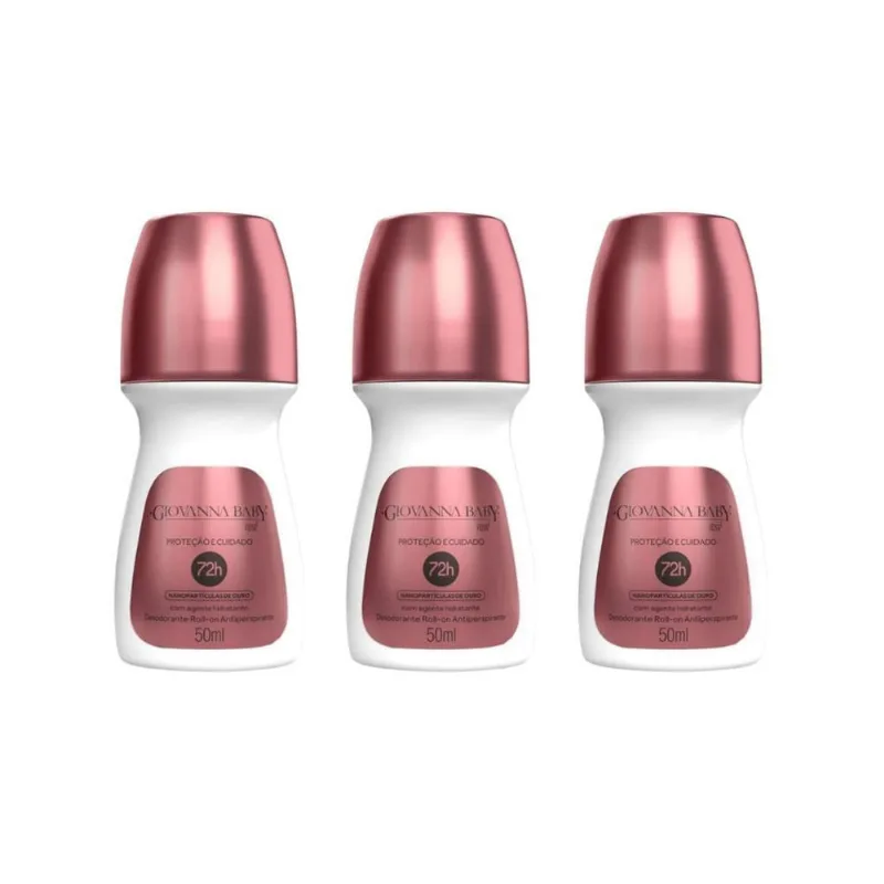 Desodorante Roll-On Giovanna Baby Rose 50Ml - Kit Com 3Un