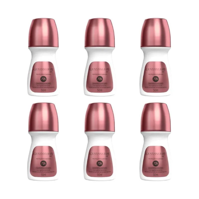 Desodorante Roll-On Giovanna Baby Rose 50Ml - Kit Com 6Un