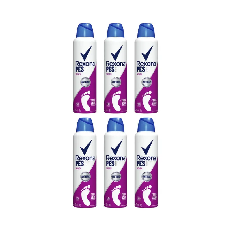 Talco Para Pés Rexona Aero 153ml Women - Kit c/ 6un