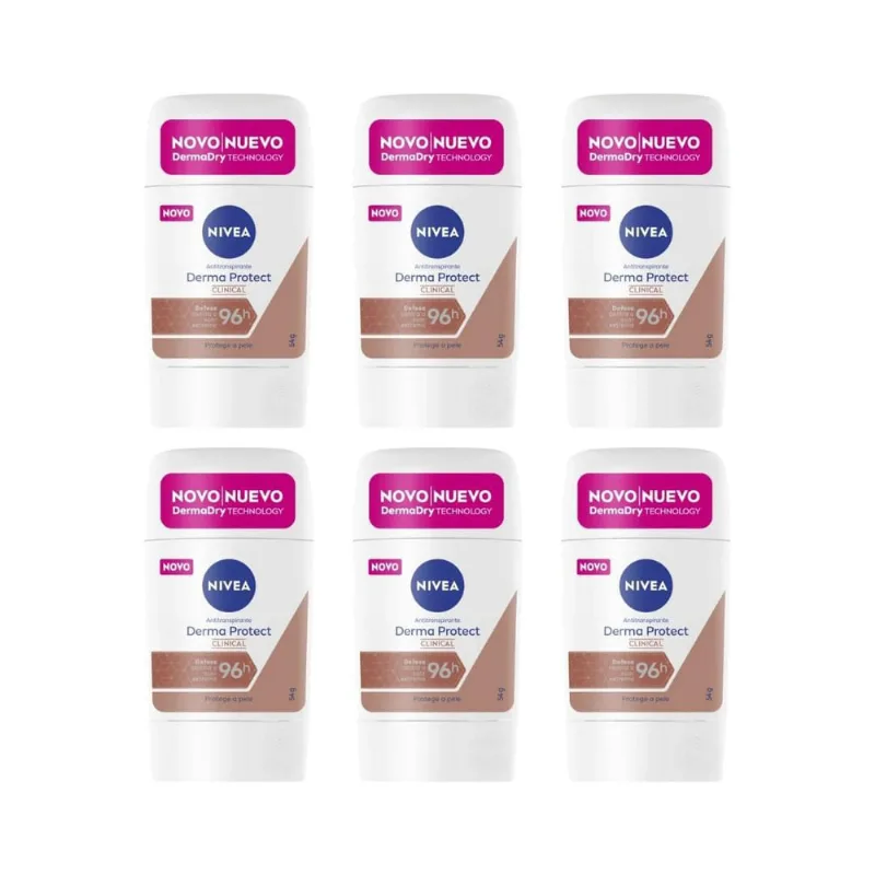 Desodorante Nivea Clinical Gel 54G Fem Derma Protect - 6Un