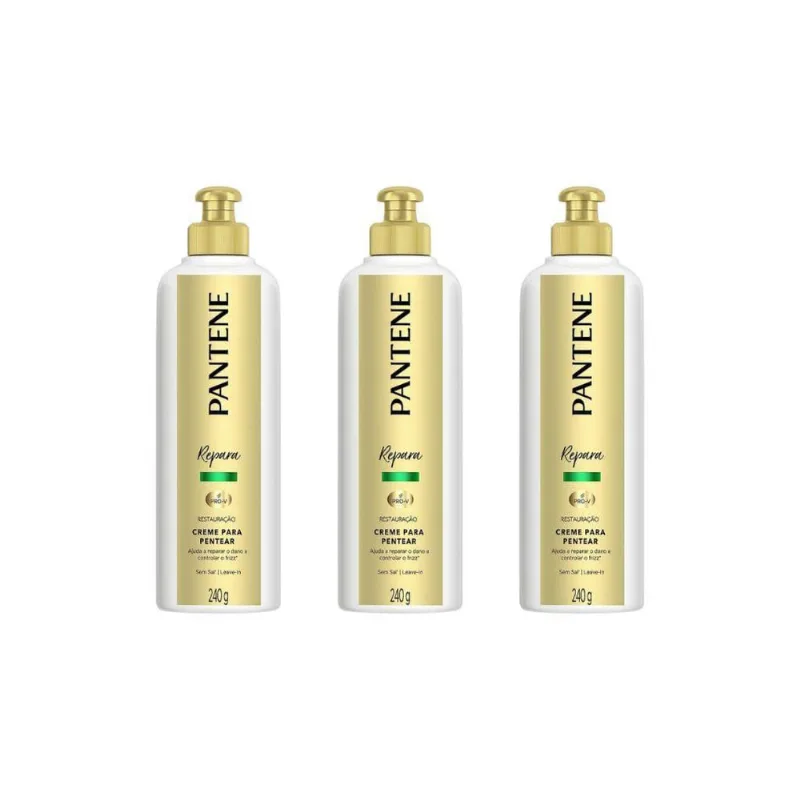 Creme Para Pentear Pantene 240G Restauraçao - Kit Com 3Un