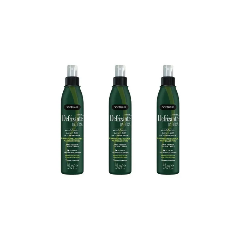 Defrizante Soft Hair 140Ml Spray Babosa - Kit Com 3Un