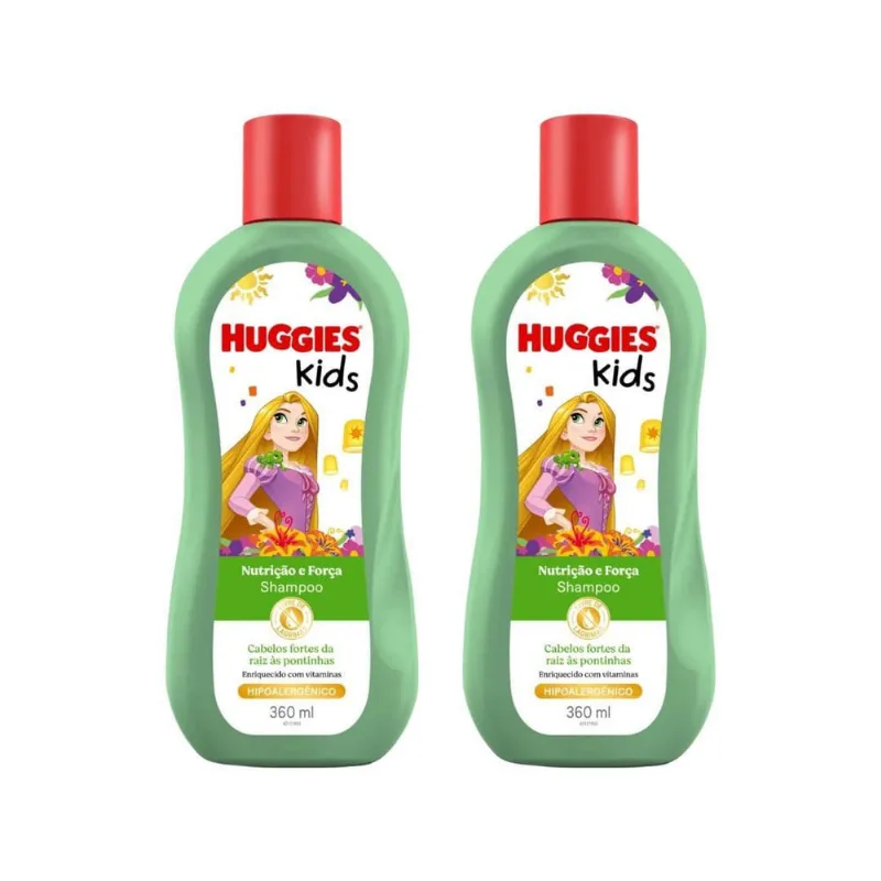 Shampoo Huggies 360Ml Kids Nutriçao E Força - Kit C/2Un