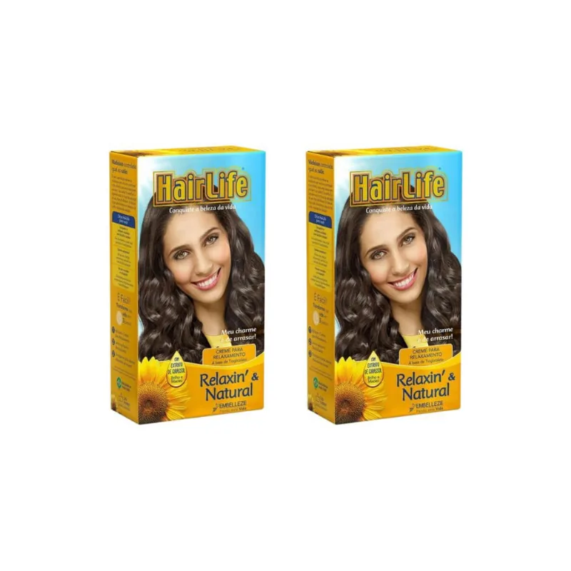 Creme Alisante Hairlife Relaxin 180g - Kit c/ 2un