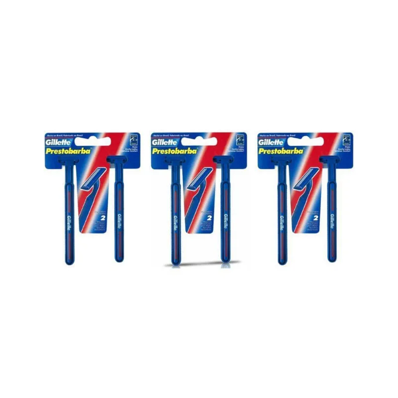 Aparelho De Barbear Prestobarba Com 2 Regular - Kit Com 3Un