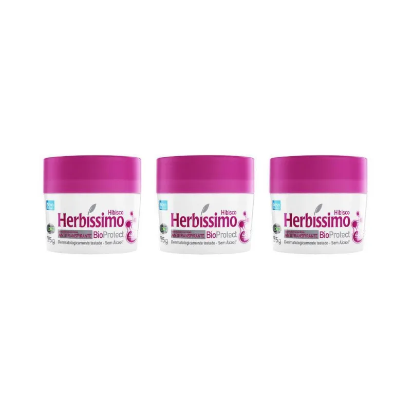 Herbissimo Creme 55G Bio Protect Hibisco - Kit Com 3Un