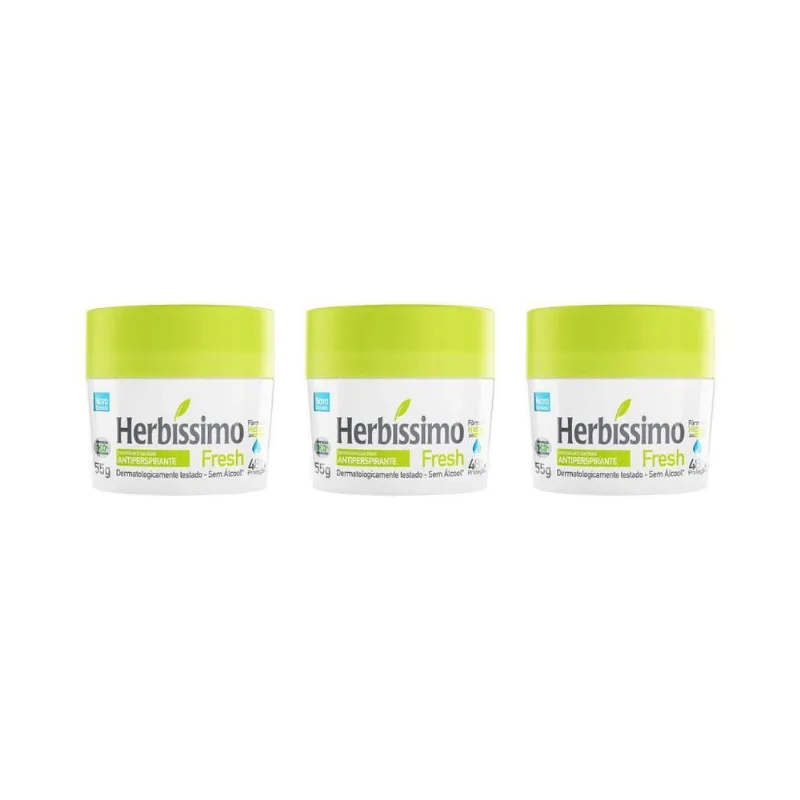 Herbissimo Creme 55G Fresh - Kit Com 3Un