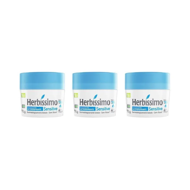 Herbissimo Creme 55G Sensitive - Kit Com 3Un