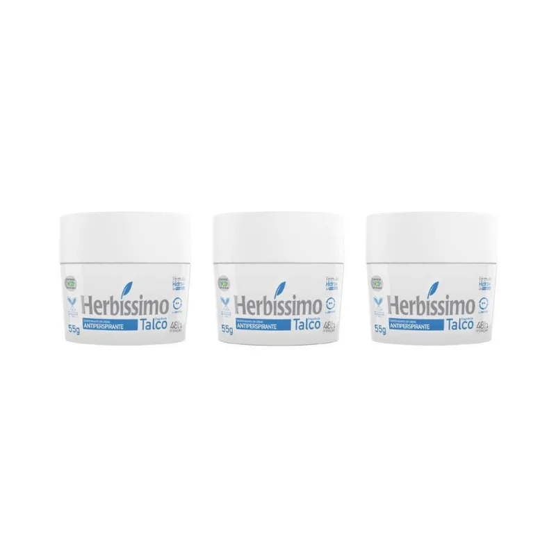 Herbissimo Creme 55G Talco - Kit Com 3Un