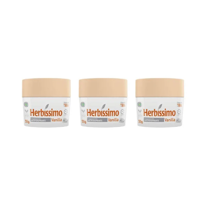 Herbissimo Creme 55G Vanilla - Kit Com 3Un