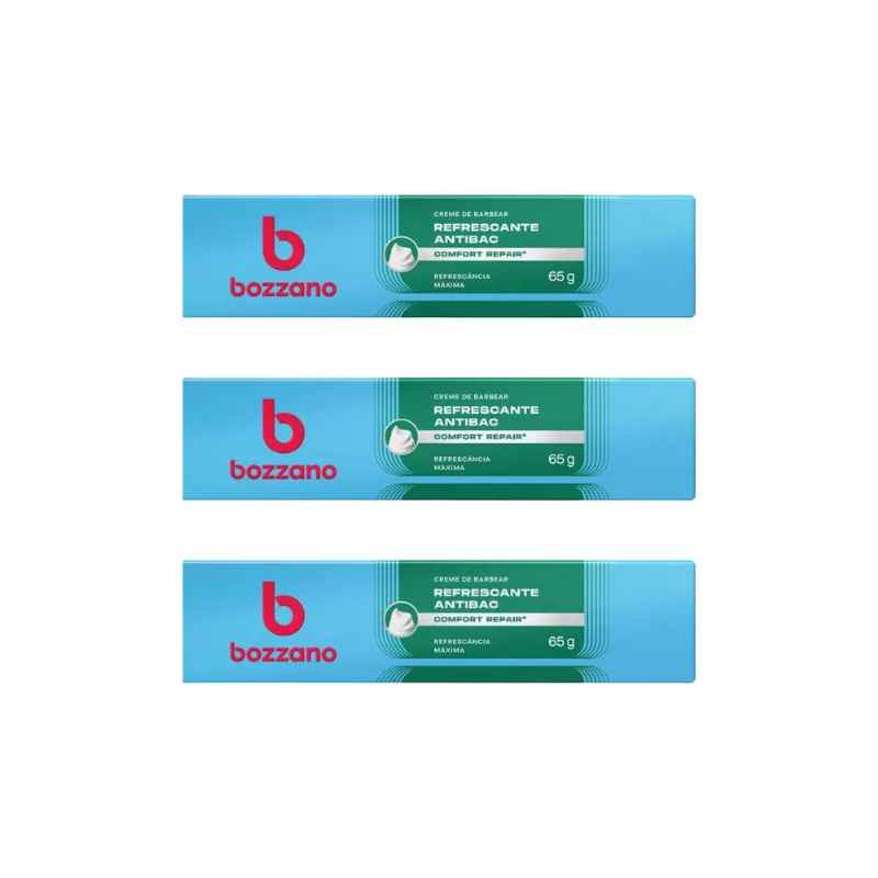 Creme Barbear Bozzano 65g Mentolado - Kit c/ 3un