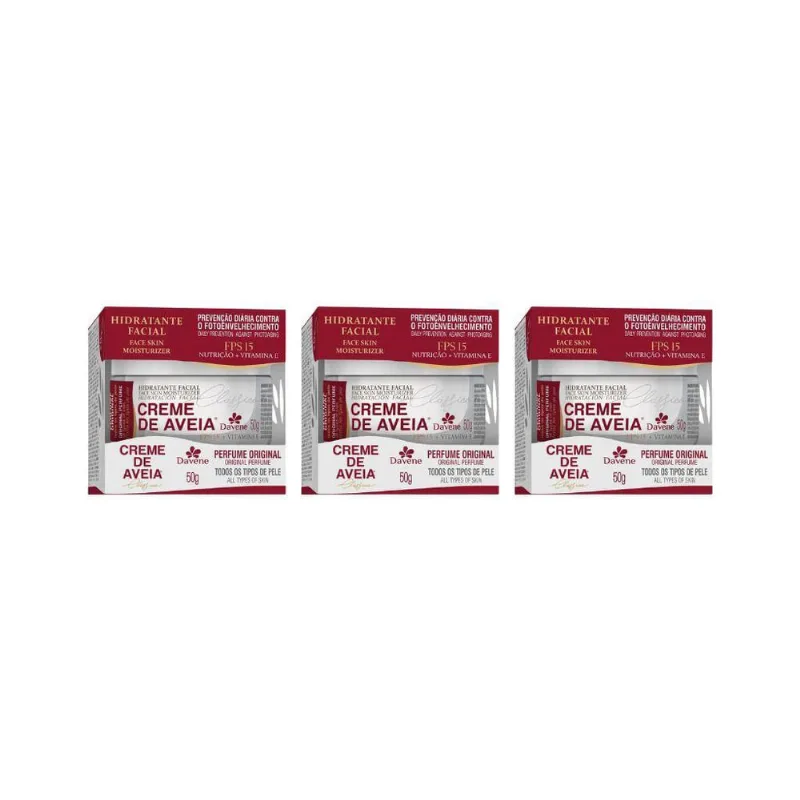 Creme De Aveia Davene 50G Classico - Kit Com 3Un