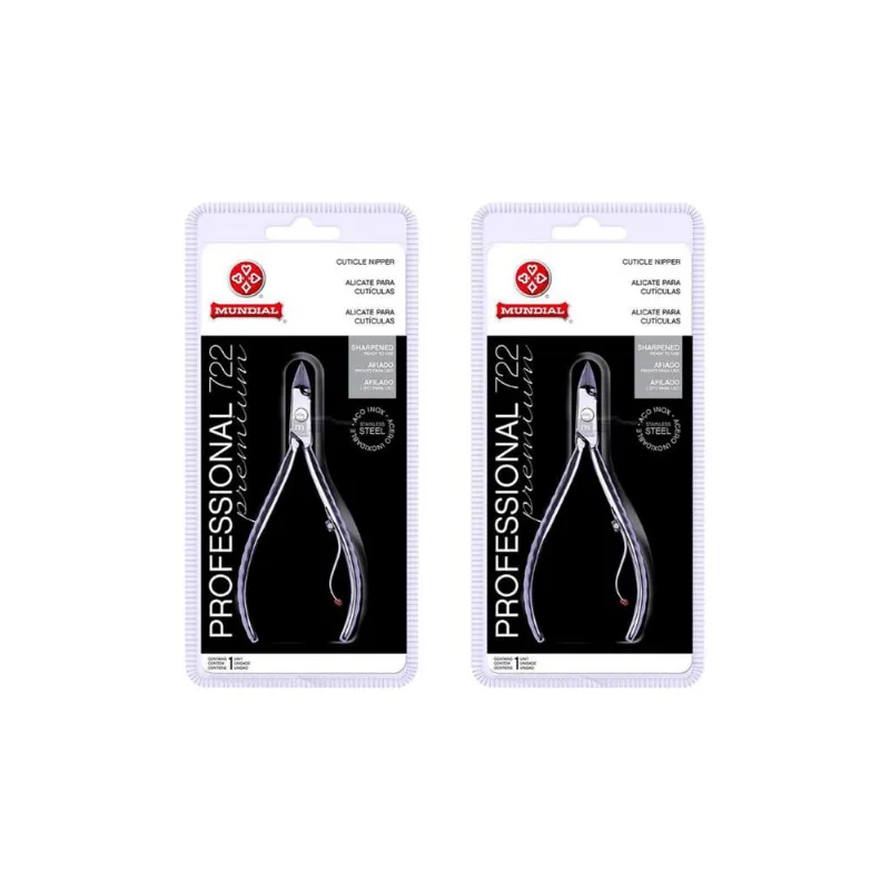 Alicate Mundial 722 Inox de Cuticulas - Kit c/ 2un
