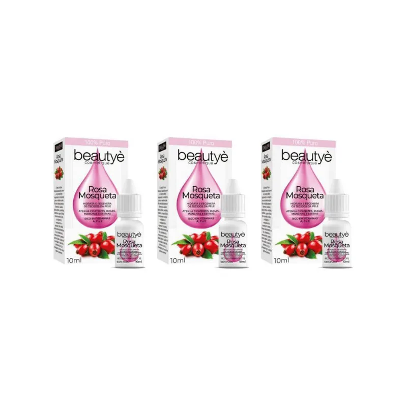 Oleo Beautye 10 Ml Rosa Mosqueta - Kit Com 3Un