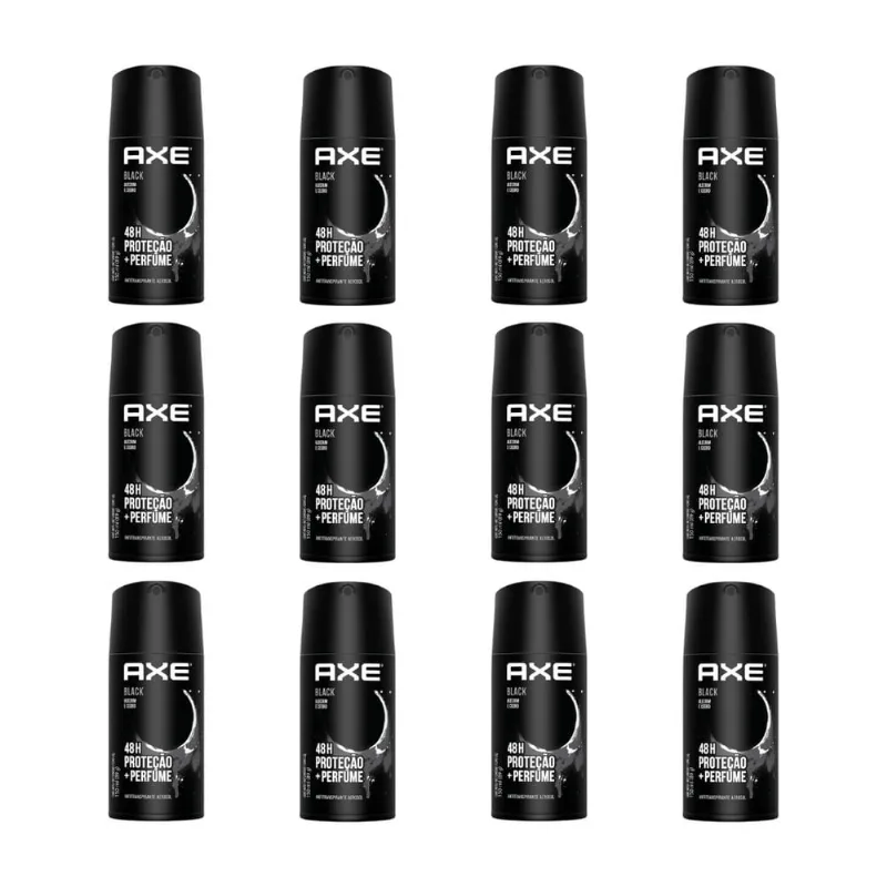 Desodorante Aerossol Axe 150 ml Black - Kit c/ 12un