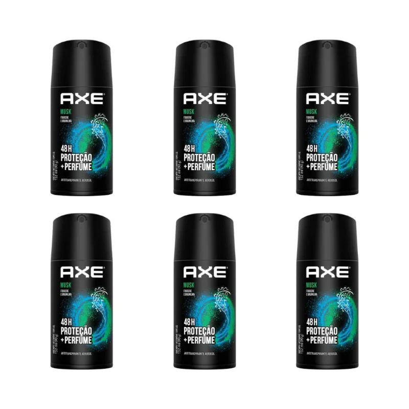 Desodorante Aerossol Axe 150ml Musk - Kit C/6un