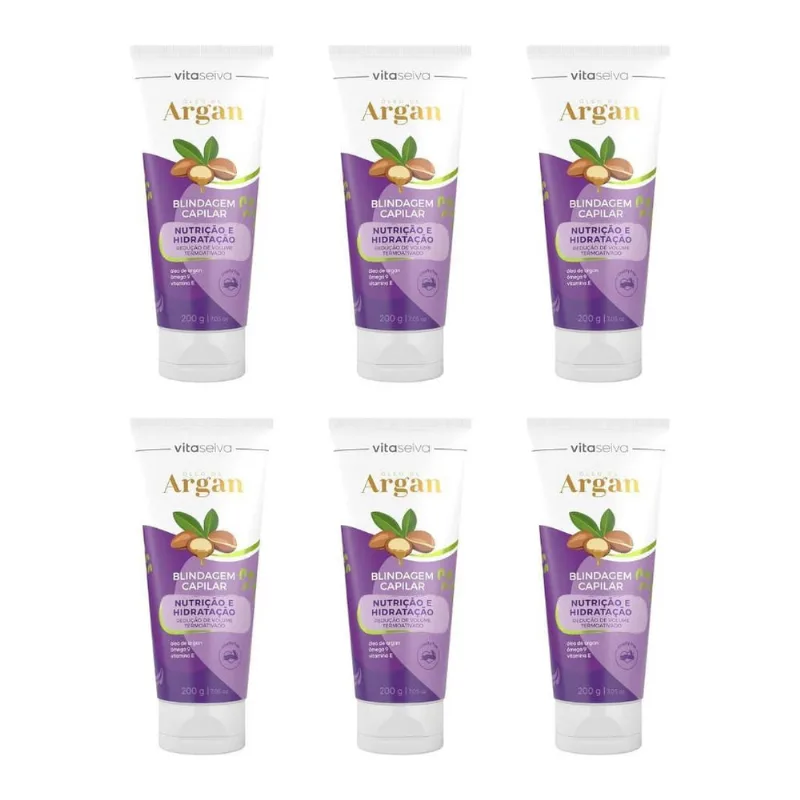 Blindagem Capilar Vita Seiva Argan 200G - Kit Com 6Un