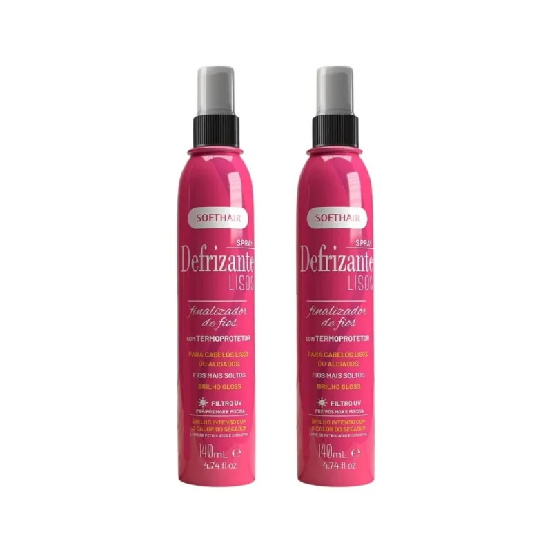 Defrizante Soft hair 140ml Spray Lisos - Kit c/ 2un