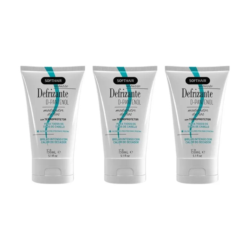 Defrizante Soft Hair 150Ml D-Pantenol - Kit Com 3Un