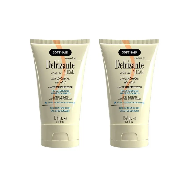Defrizante Soft Hair 150G Argan - Kit Com 2Un