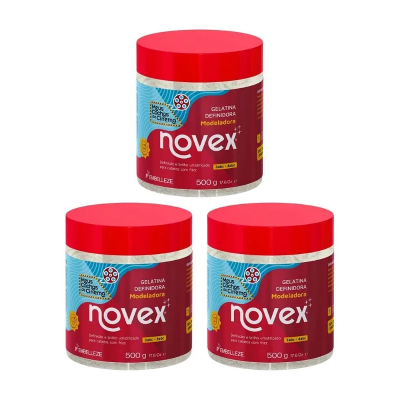 Gelatina Novex Meus Cachos De Cinema 500G - Kit Com 3Un