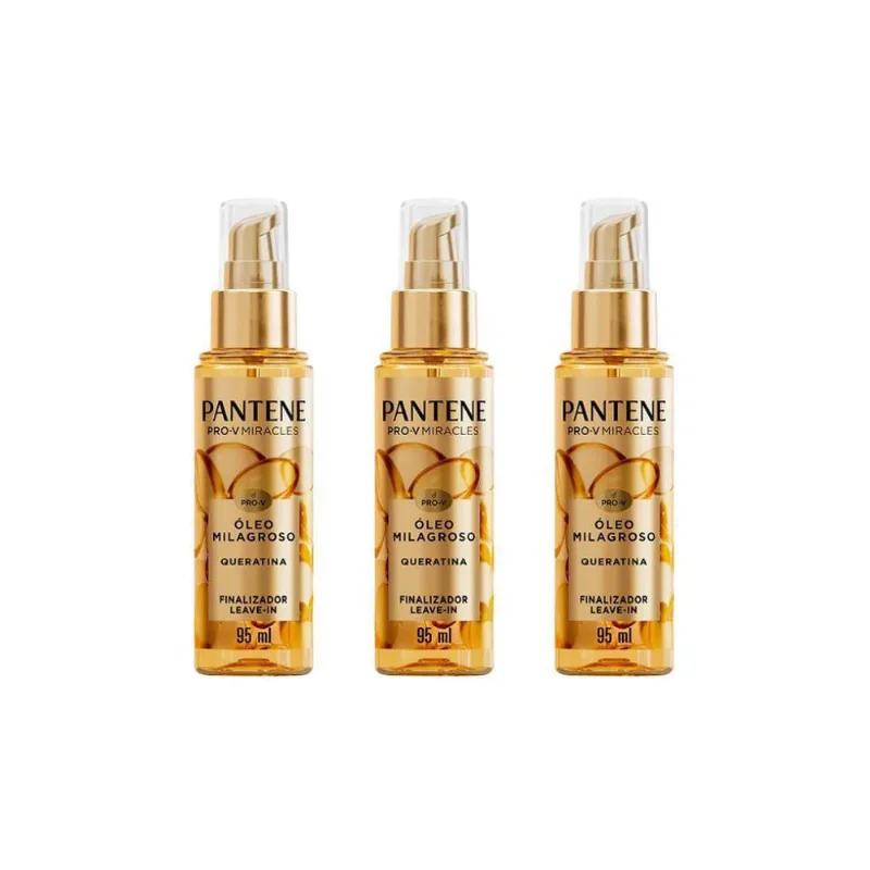 Oleo Capilar Milagroso Pantene Queratina 95Ml - Kit Com 3Un