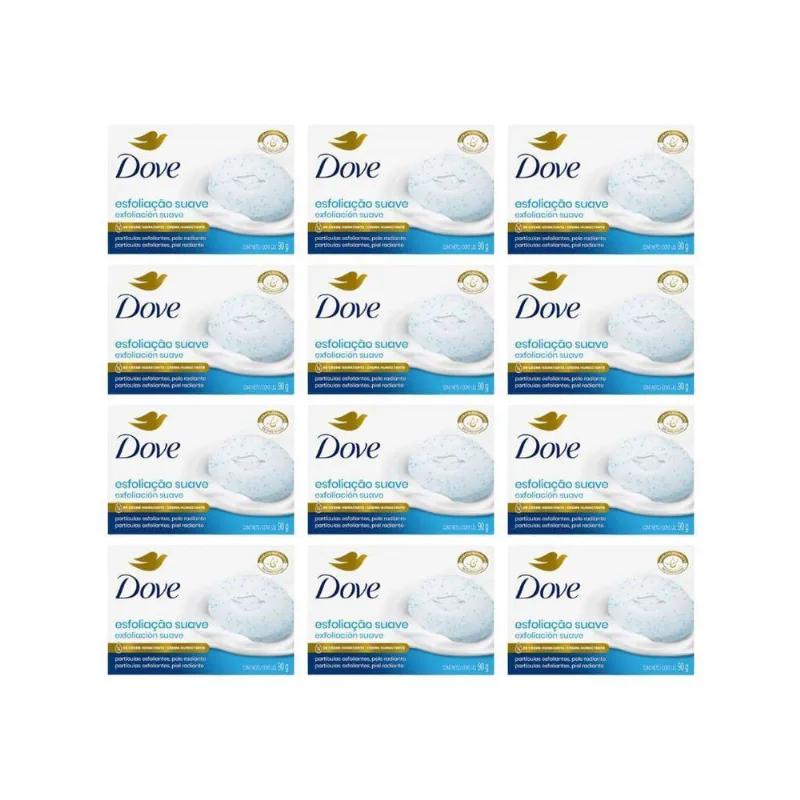 Sabonete Dove 90G Esfoliação Suave - Kit Com 12Un