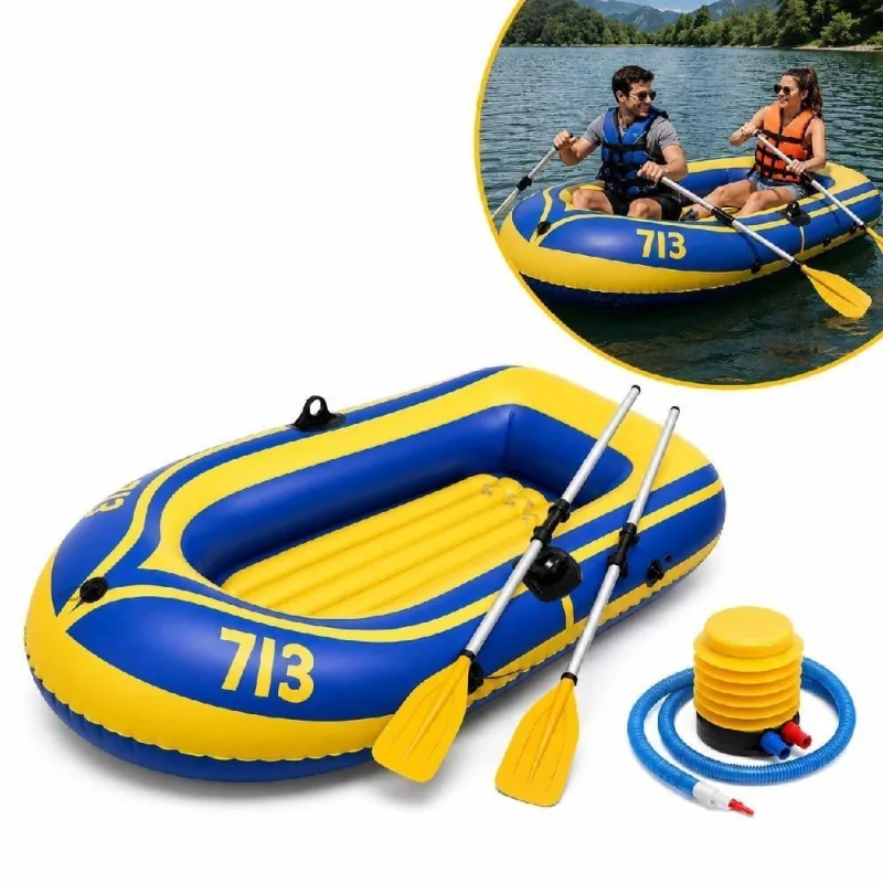 Bote Inflável 2 Pessoas com Remos e Bomba de Ar 193x115cm Azul Yeet - OUTRAS