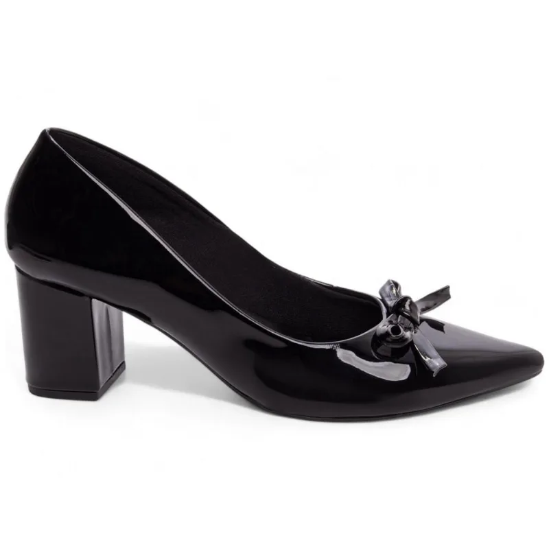Scarpin Sapato Feminino Salto Médio Baixo Bico Fino Laço 6,5cm emily online