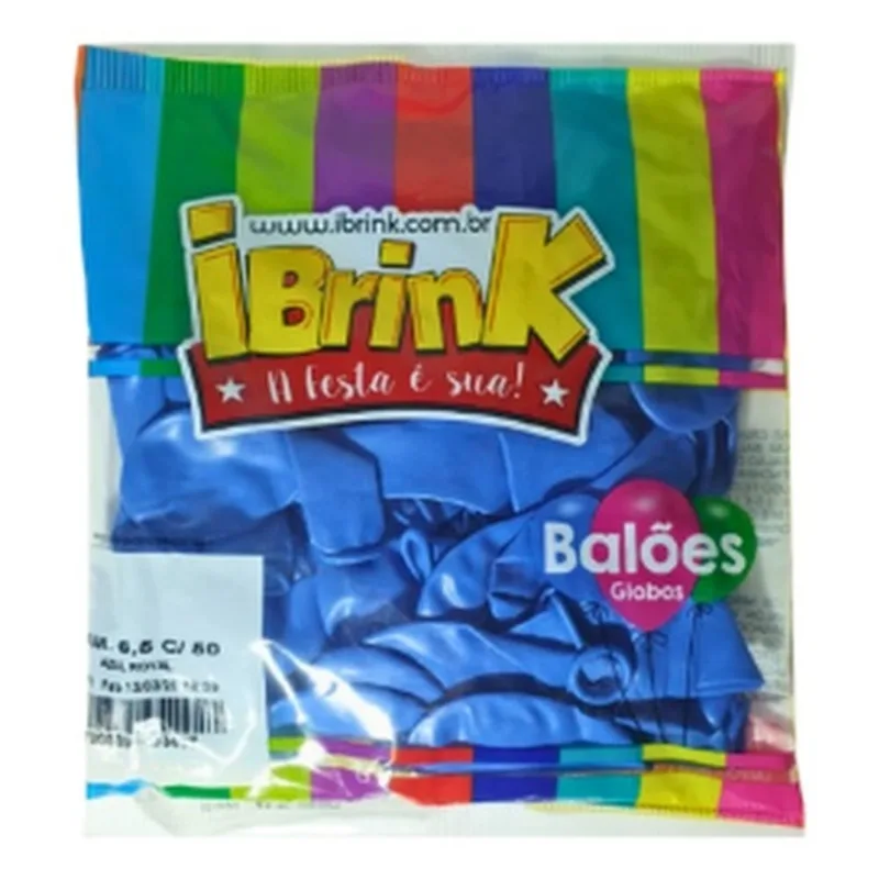 Balão Globos Ibrink Nº6.5 Azul Royal 50 Unidades (MP)