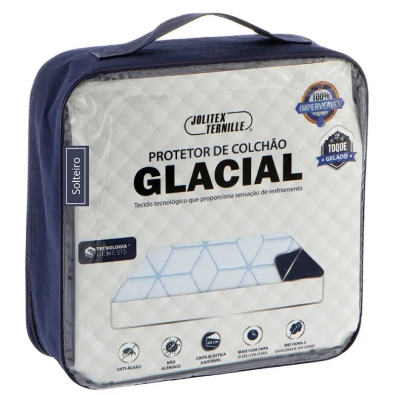 Protetor de Colchão Solteiro Impermeável Jolitex Glacial - Jolitex - Cama, Mesa E Banho