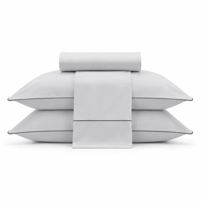 Jogo de Cama Queen Jolitex Harmony 300 Fios 4 Peças Cinza Grafite com Vivo - jolitex - Cama, Mesa E Banho