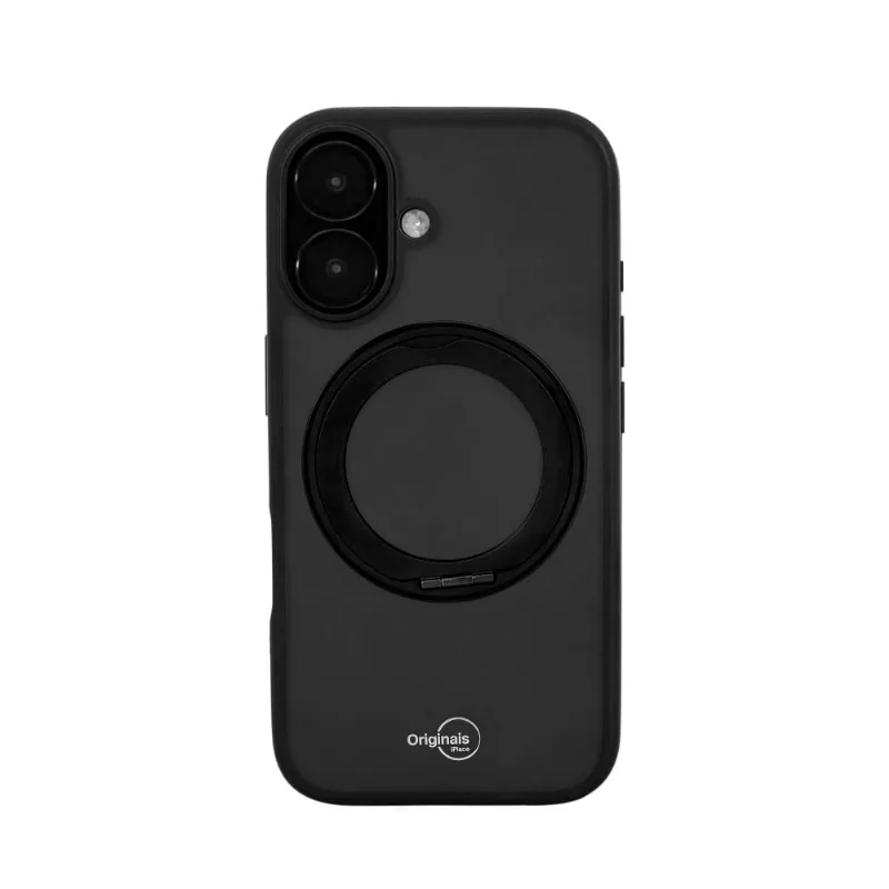 Capa iPhone 16 Plus Originais iPlace, Stand Preta - Originais iPlace