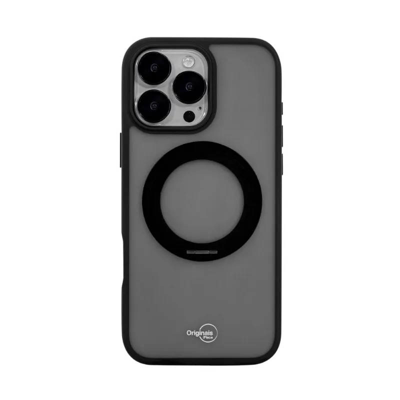 Capa iPhone 16 Pro Originais iPlace, Stand Preta - Originais iPlace
