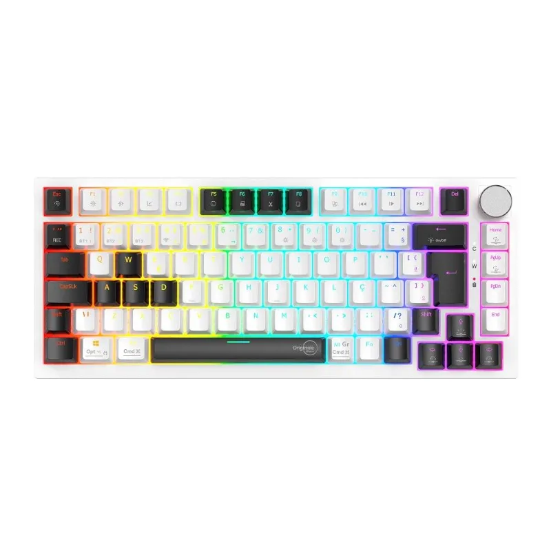 Teclado Gamer X500 Pro, Originais iPlace, Branco - Originais iPlace