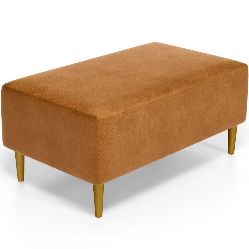 Puff Decorativo Para Sala de Estar Cléo Pés Palito 90 cm W01 Couríssimo Canela - Lyam Decor